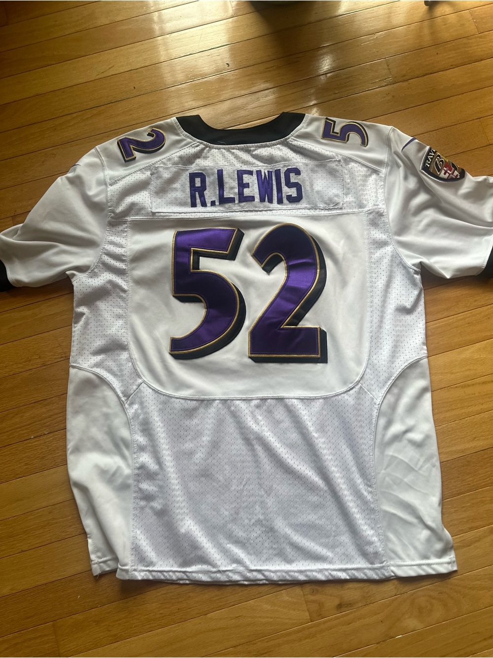 NFL White Baltimore Ravens #52 R. Lewis Jersey with Purple & Black Accents